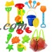 Click N Play 18 Piece Beach sand Toy Set, Bucket, Shovels, Rakes, Sand Wheel, Watering Can, Molds,   566093437